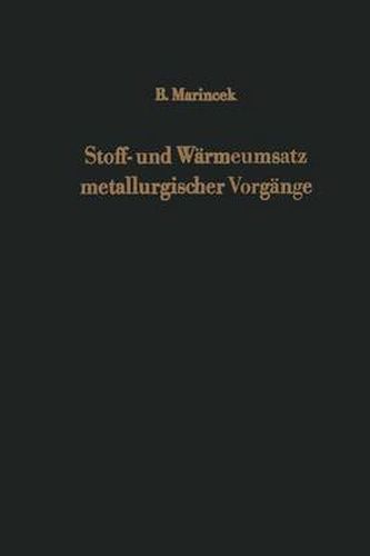 Cover image for Stoff- und Warmeumsatz metallurgischer Vorgange