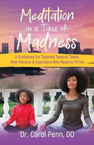 Cover image for Meditation in a Time of Madness: A Guidebook for Talented Tweens, Teens, Their Parents & Guardians Who Need to Thrive