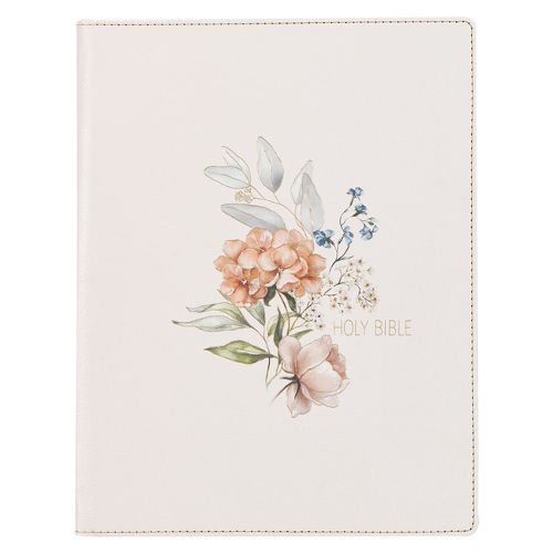 KJV Note-Taking Bible LP Faux Leather Hc White Floral