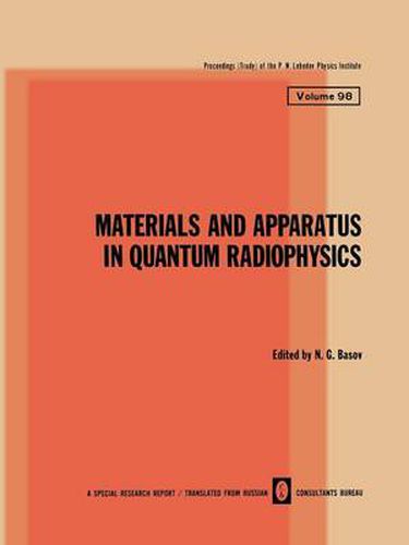 Cover image for Materials and Apparatus in Quantum Radiophysics