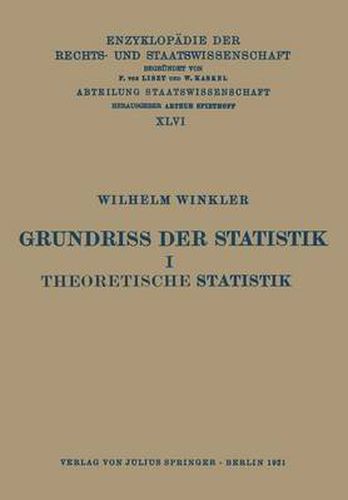 Cover image for Grundriss Der Statistik I Theoretische Statistik