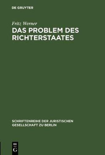 Cover image for Das Problem des Richterstaates