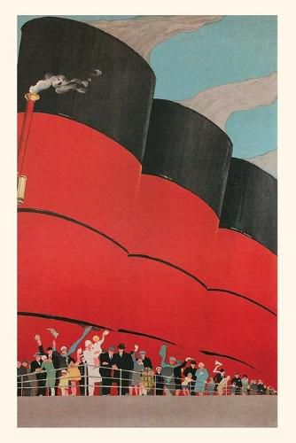 Cover image for Vintage Journal Waving People with Ocean Liner Smoke Stacks