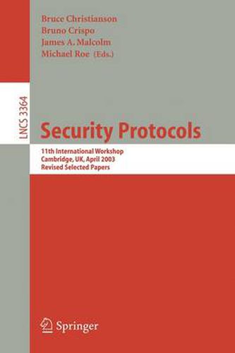 Cover image for Security Protocols: 12th International Workshop, Cambridge, UK, April 26-28, 2004. Revised Selected Papers