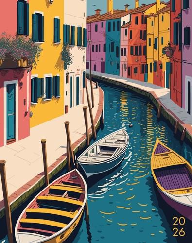 Cover image for Colorful Canal 2026 7.5 X 9.5 Booklet Monthly Planner