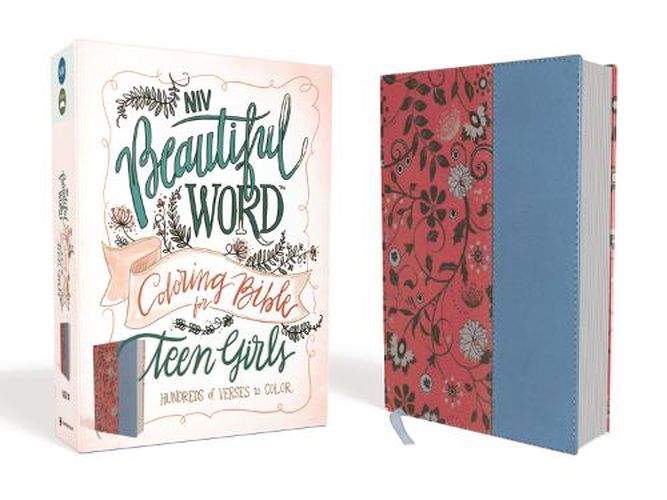 Cover image for NIV, Beautiful Word Coloring Bible for Teen Girls, Leathersoft, Pink/Blue: Hundreds of Verses to Color