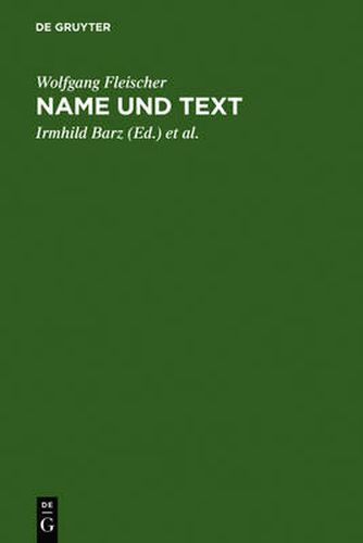 Cover image for Name und Text