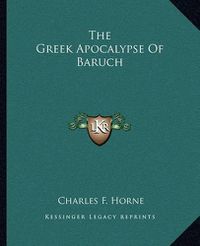 Cover image for The Greek Apocalypse of Baruch