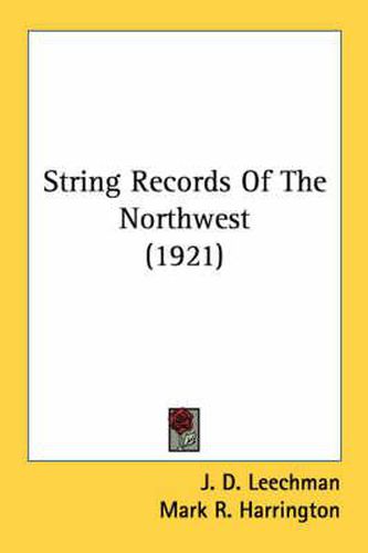 Cover image for String Records of the Northwest (1921)