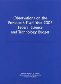 Cover image for Observations on the President's Fiscal Year 2002 Federal Science and Technology Budget