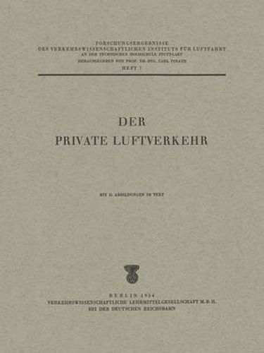Cover image for Der Private Luftverkehr