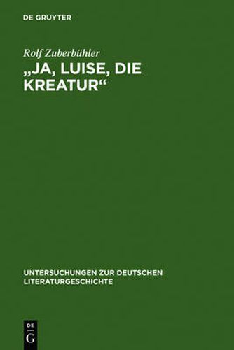 Cover image for Ja, Luise, Die Kreatur: Zur Bedeutung Der Neufundlander in Fontanes Romanen