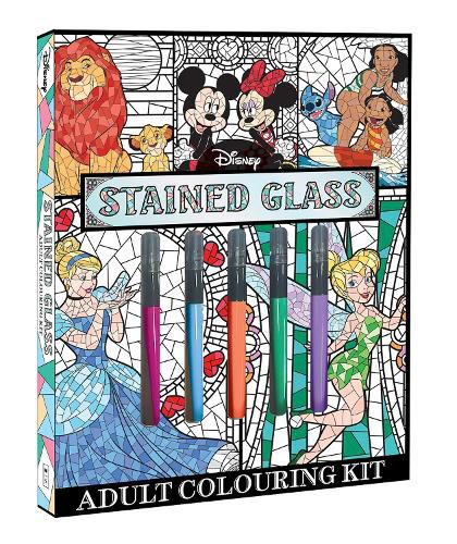 Cover image for Disney: Stained Glass Adult Colouring Kit