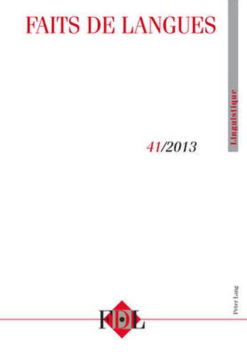 Cover image for Faits de Langues. Vol. 41 - 1/2013: Varia