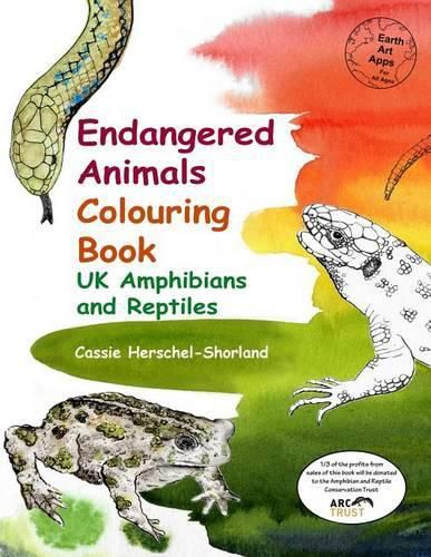 Cover image for Endangered Animals Colouring Book: UK Amphibians and Reptiles