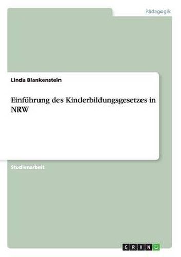 Cover image for Einfuhrung des Kinderbildungsgesetzes in NRW
