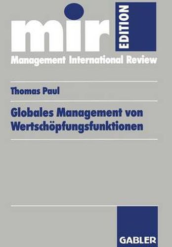 Cover image for Globales Management Von Wertschoepfungsfunktionen