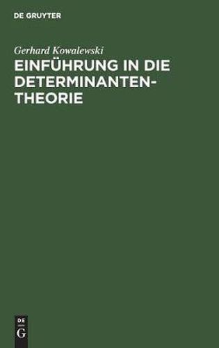 Cover image for Einfuhrung in die Determinantentheorie