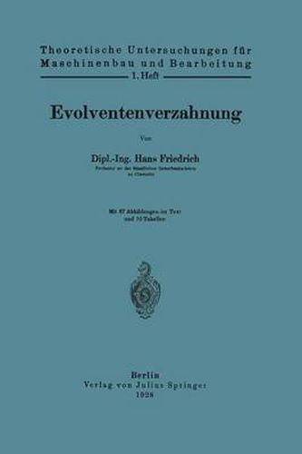 Evolventenverzahnung: 1. Heft