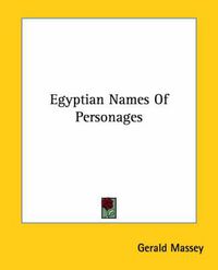 Cover image for Egyptian Names of Personages