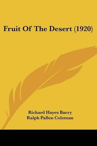 Cover image for Fruit of the Desert (1920)