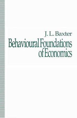 Cover image for Behavioural Foundations of Economics