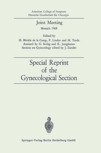 Cover image for Joint Meeting: Special Reprint of the Gynecological Section