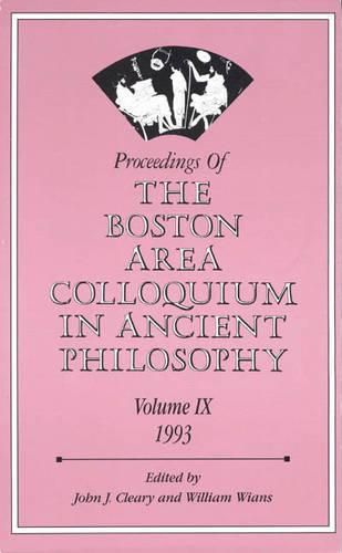 Cover image for Proceedings of the Boston Area Colloquium in Ancient Philosophy