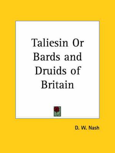 Cover image for Taliesin or Bards