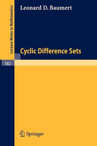 Cover image for Cyclic Difference Sets