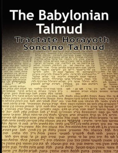 Cover image for The Babylonian Talmud: Tractate Horayoth - Rulings, Soncino