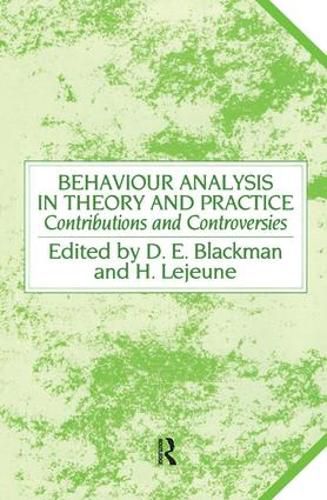 Cover image for Behaviour Analysis in Theory and Practice: Contributions and Controversies