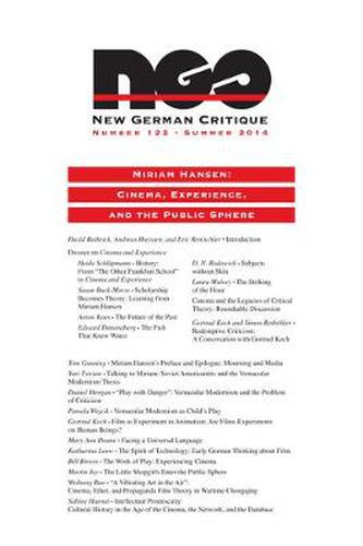 Cover image for Miriam Hansen: Cinema, Experience, and the Public Sphere