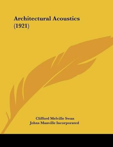 Cover image for Architectural Acoustics (1921)