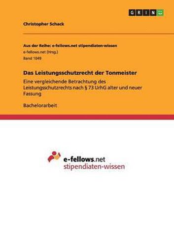 Cover image for Das Leistungsschutzrecht Der Tonmeister
