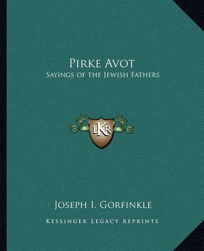 Cover image for Pirke Avot: Sayings of the Jewish Fathers