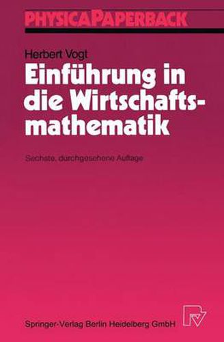 Cover image for Einfuhrung in Die Wirtschaftsmathematik