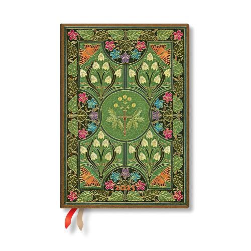 Poetry in Bloom Midi 12-month Horizontal Hardback Dayplanner 2025 (Elastic Band Closure)