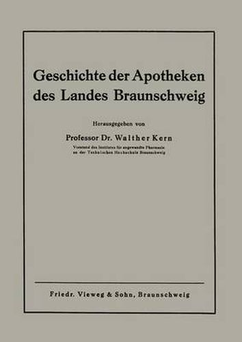 Cover image for Geschichte Der Apotheken Des Landes Braunschweig