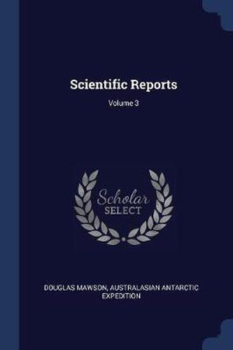 Cover image for Scientific Reports; Volume 3