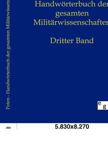 Cover image for Handwoerterbuch der Gesamten Militarwissenschaften