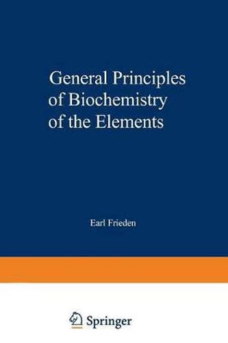 Cover image for General Principles of Biochemistry of the Elements