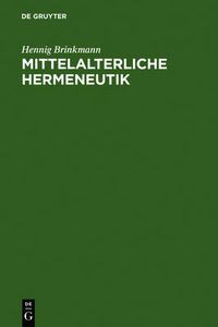 Cover image for Mittelalterliche Hermeneutik