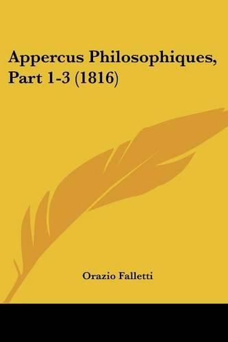 Cover image for Appercus Philosophiques, Part 1-3 (1816)