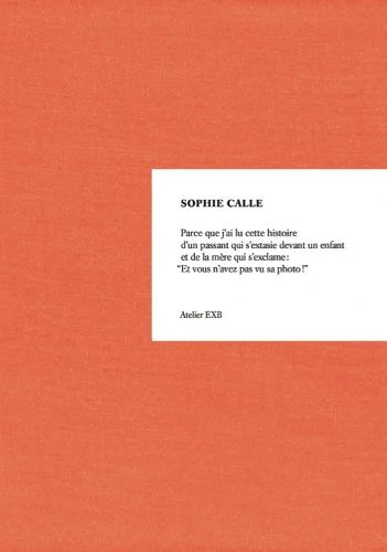 Cover image for Sophie Calle: Because NEW REVISED EDITION