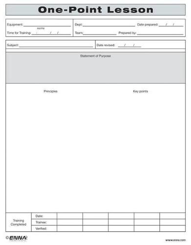 Cover image for One-Point Lesson Form