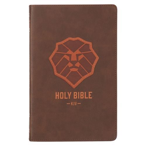 Cover image for KJV Kids Bible, 40 Pages Full Color Study Helps, Presentation Page, Ribbon Marker, Holy Bible for Children Ages 8-12, Lion Emblem Faux Leather Flexible Cover