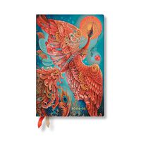 Cover image for Paperblanks 2024-2025 Weekly Planner Firebird Birds of Happiness 18-Month Mini Horizontal Elastic Band 208 Pg 80 GSM