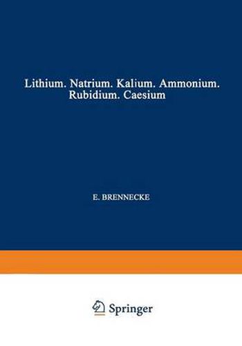 Cover image for Elemente Der Ersten Hauptgruppe: Lithium - Natrium - Kalium - Ammonium - Rubidium - Caesium