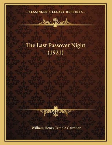 Cover image for The Last Passover Night (1921)